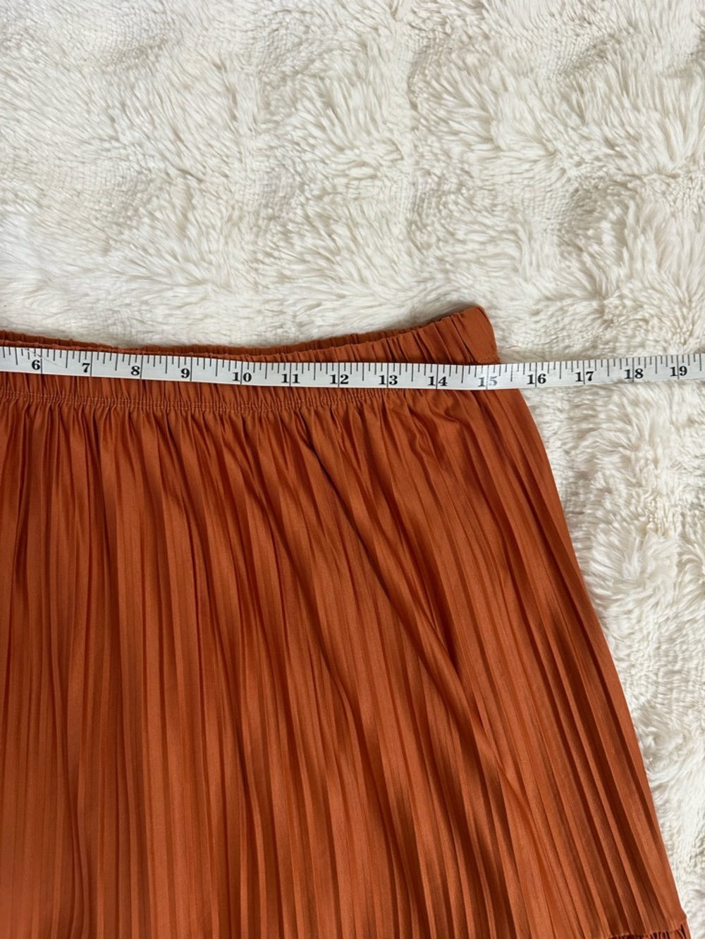 Zara Pleated Ruffle Mini Skirt in Rust Terracotta Size Large - Picture 4 of 6